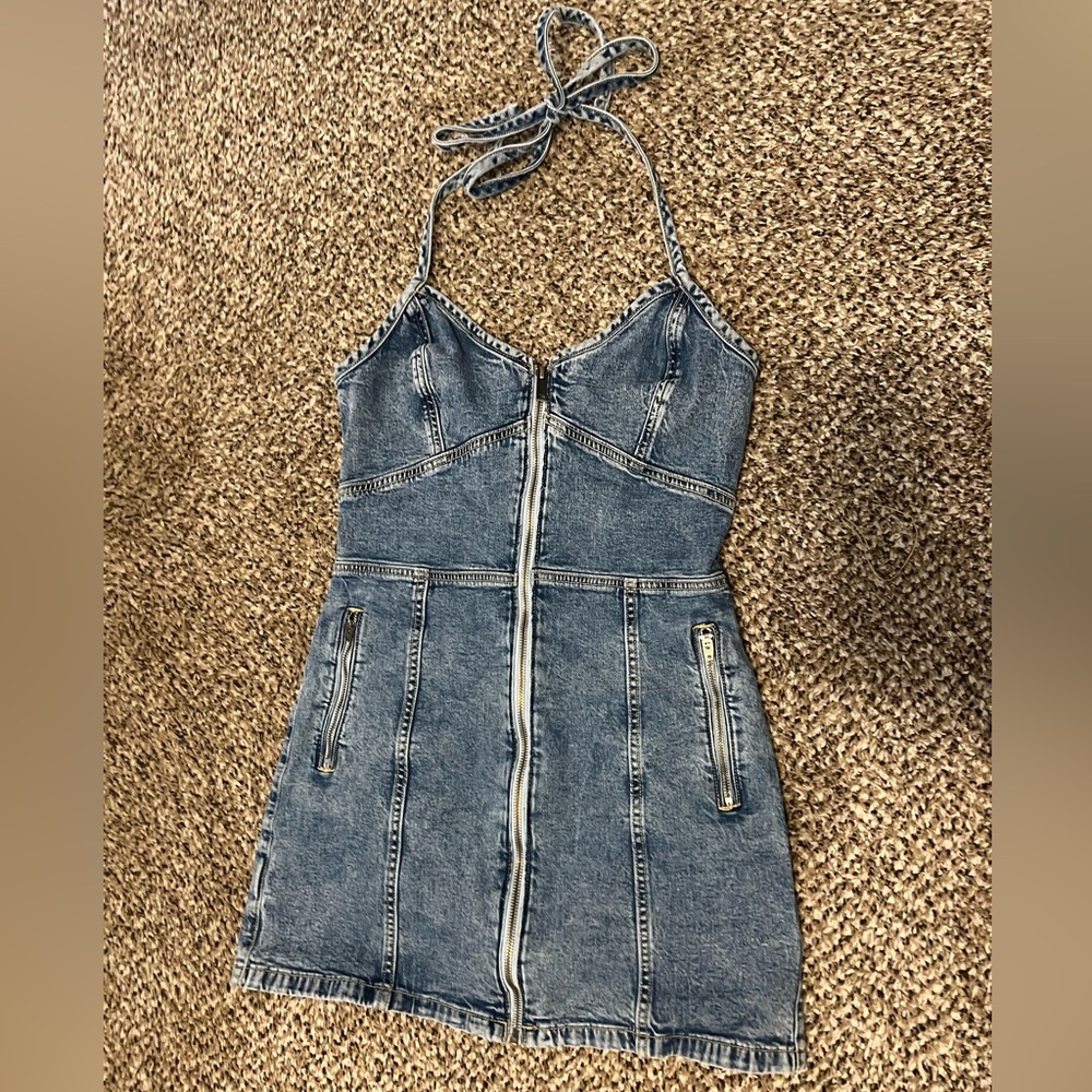 American Eagle Outfitters Blue Denim Mini Dress